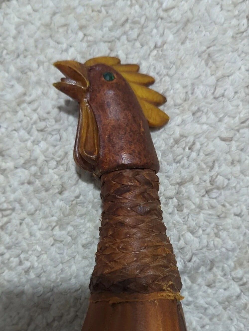 Brown Decorative Rooster Figurine Pet Bird Accent